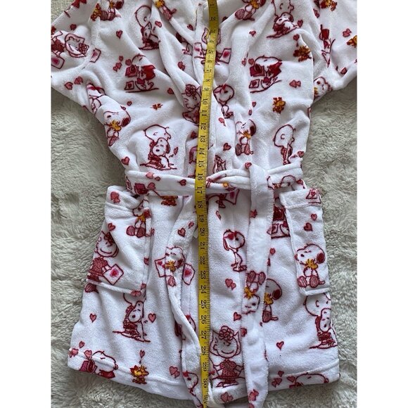 Peanuts Snoopy Charlie Brown Whole Gang Valentines Soft Robe Women’s Sz L / XL - Picture 7 of 10
